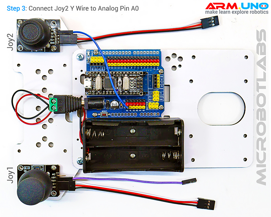 Robotio Arduino Joystick Servo Motor Robot Control Tutorial, Step 3