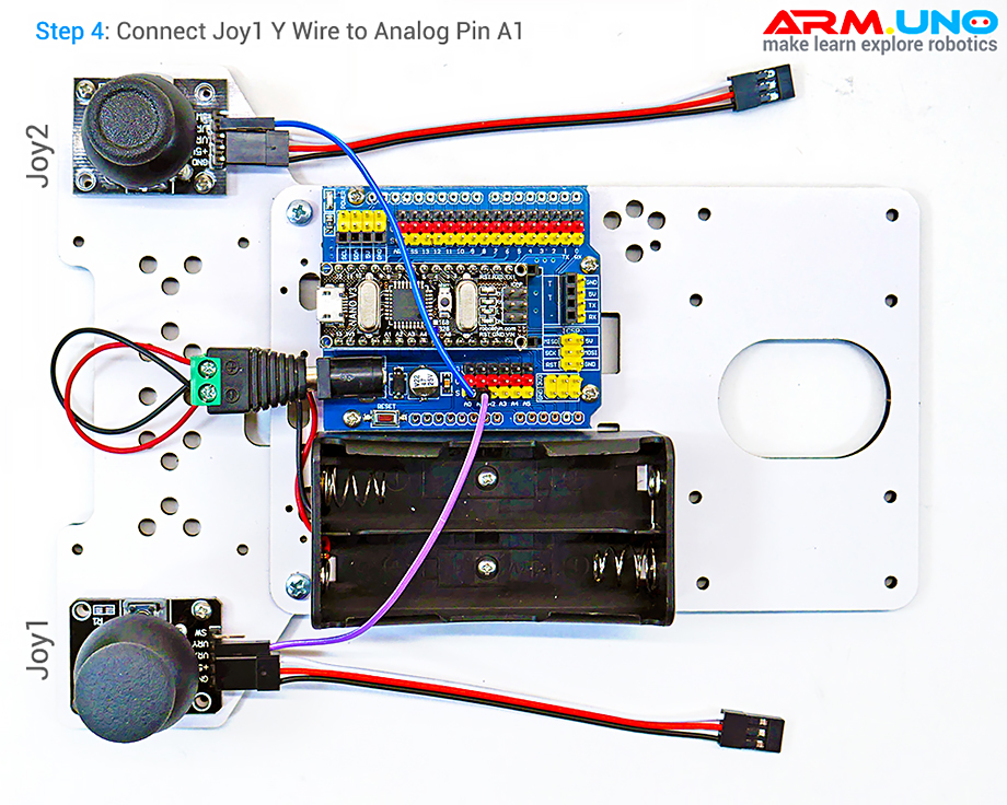 Robotio Arduino Joystick Servo Motor Robot Control Tutorial, Step 4
