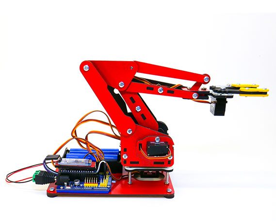 ArmUno 2.0 Robotic Arm Kit Red with Robotio Controller and Bluberry Bluetooth